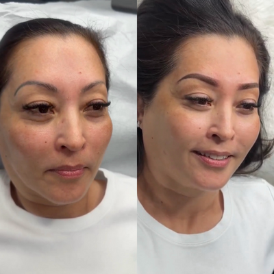 Before and after permanent makeup brows, Murphy TX