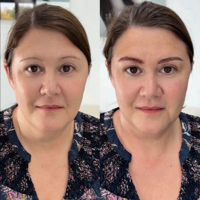Before and after permanent makeup brows and lips, Murphy TX